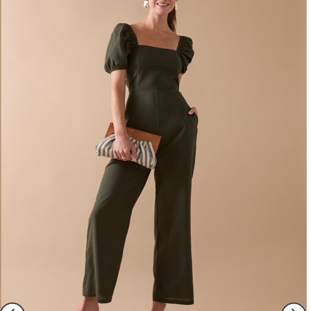 Francesca's Collections One Shoulder Olive Dress